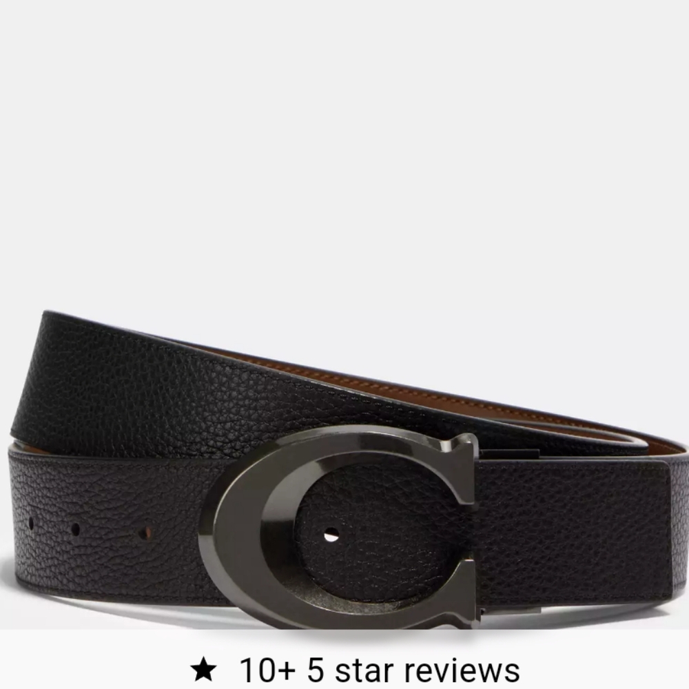 Coach Signature Pebbled Leather  38 Mm Buckle Cut to Size Belt New in Box - Picture 3 of 5
